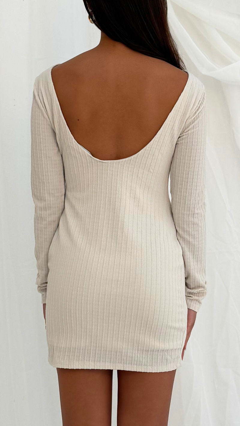 Lenny Low Back Mini Dress - Cream