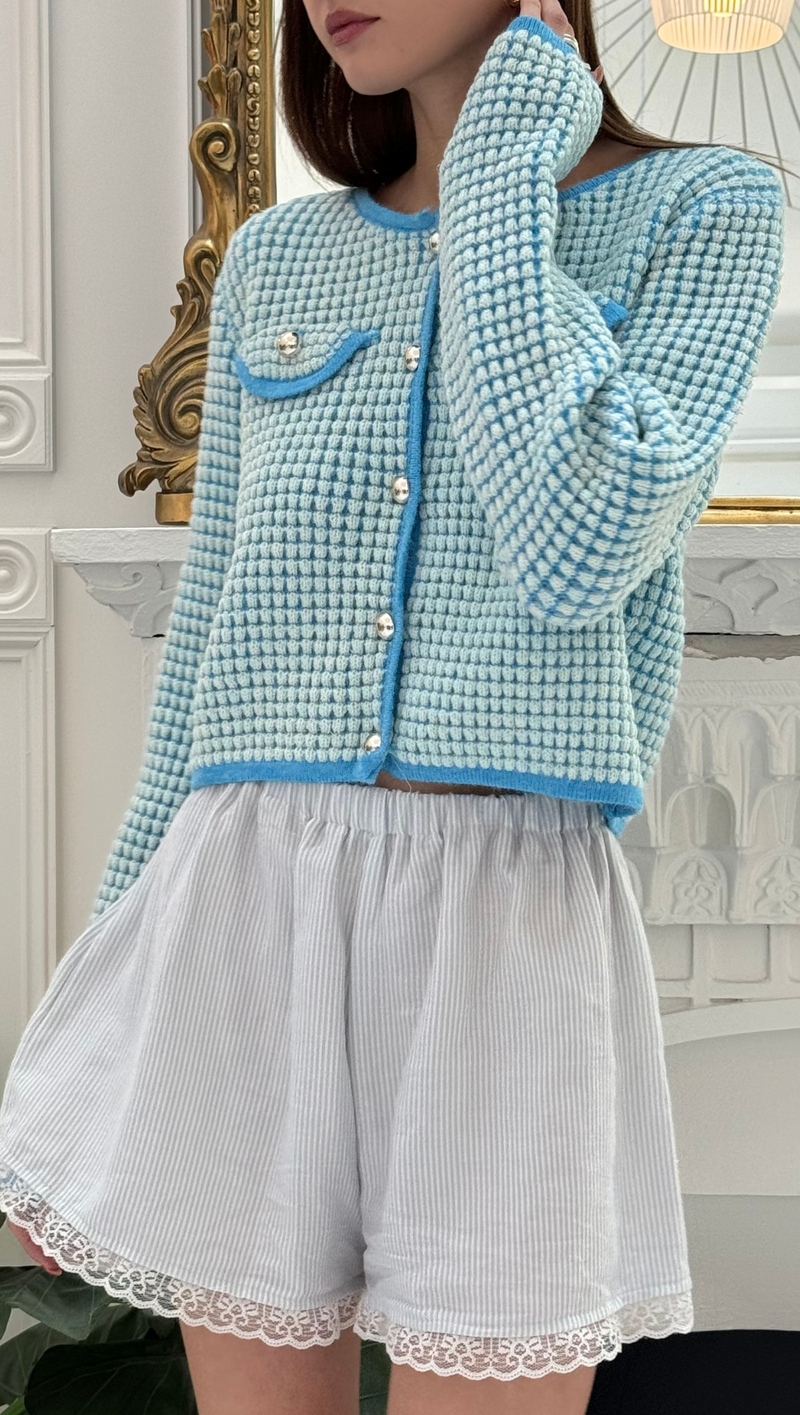 Warm Your Heart Cardigan - French Blue