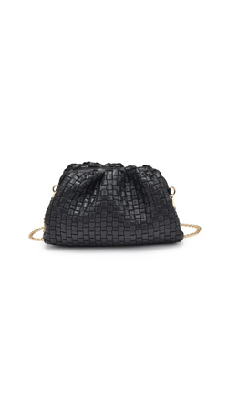Tate Woven Clutch - Black