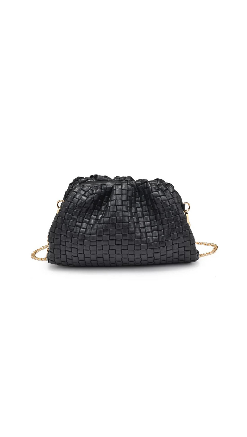 Tate Woven Clutch - Black