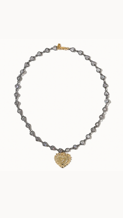 The Crystal Heart Necklace - Gunmetal