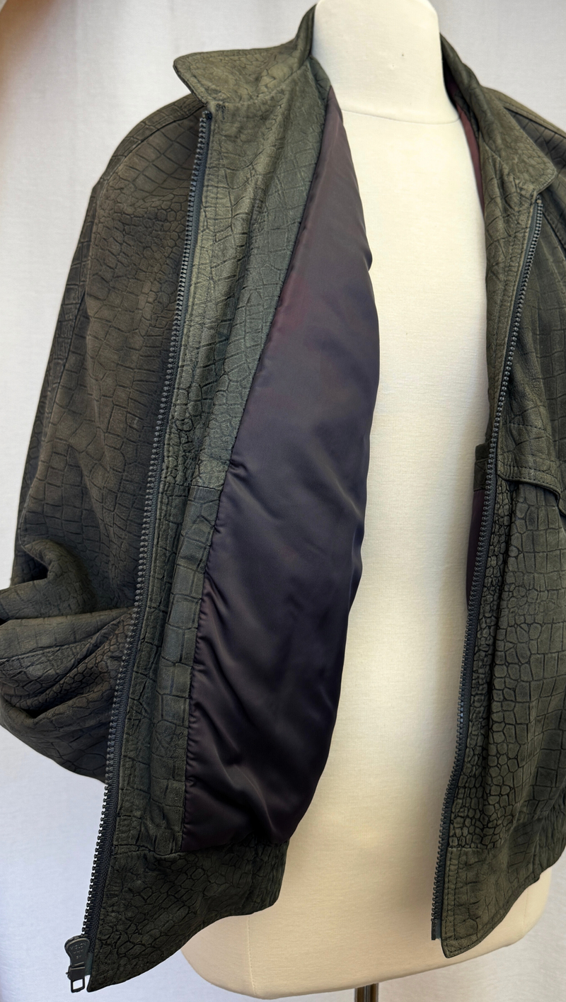 Skins Stamped Python Leather Jacket S/M