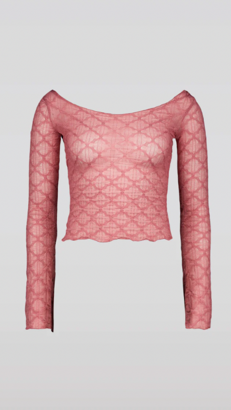 Spider Web Mesh Top - Mauve