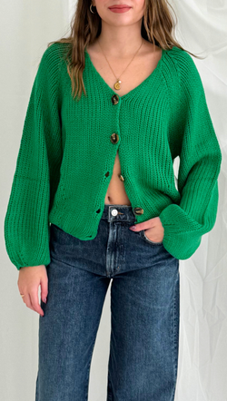 Dea V Neck Sweater - Green