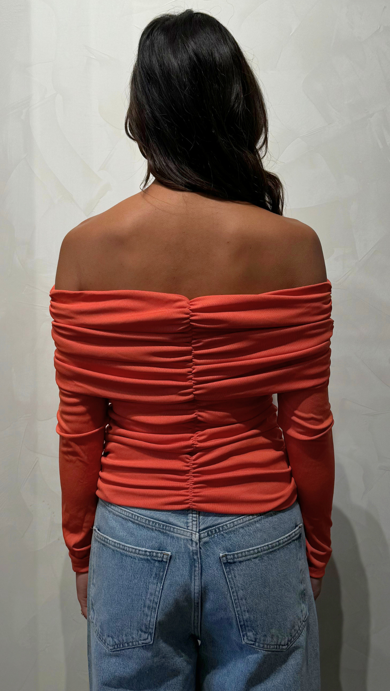 Colette Cold Shoulder LS - Burnt Orange