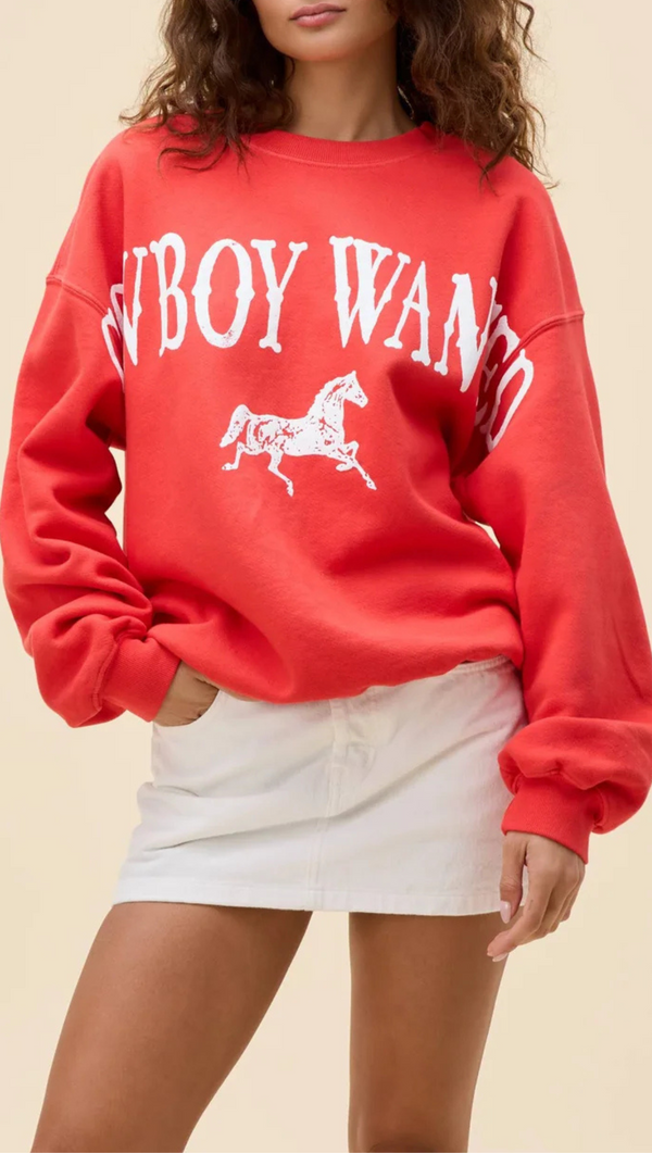 Cowboy Wanted BF Crew - Cherry