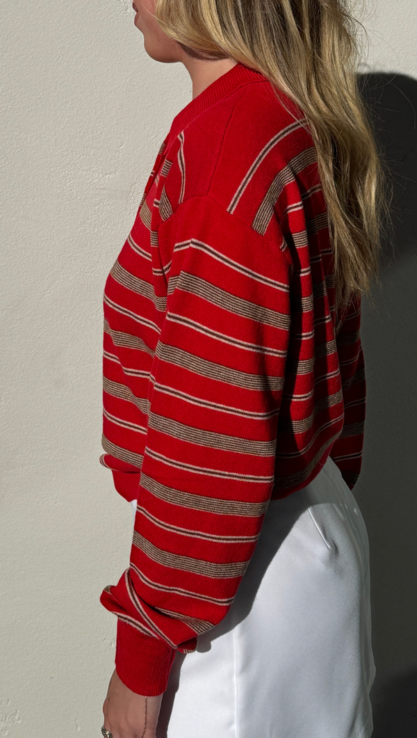 Mel Striped Sweater - Red Stripe
