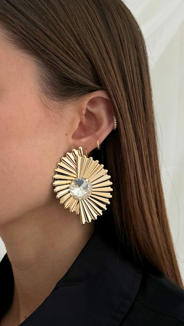 Art Deco Statement Earring - Gold