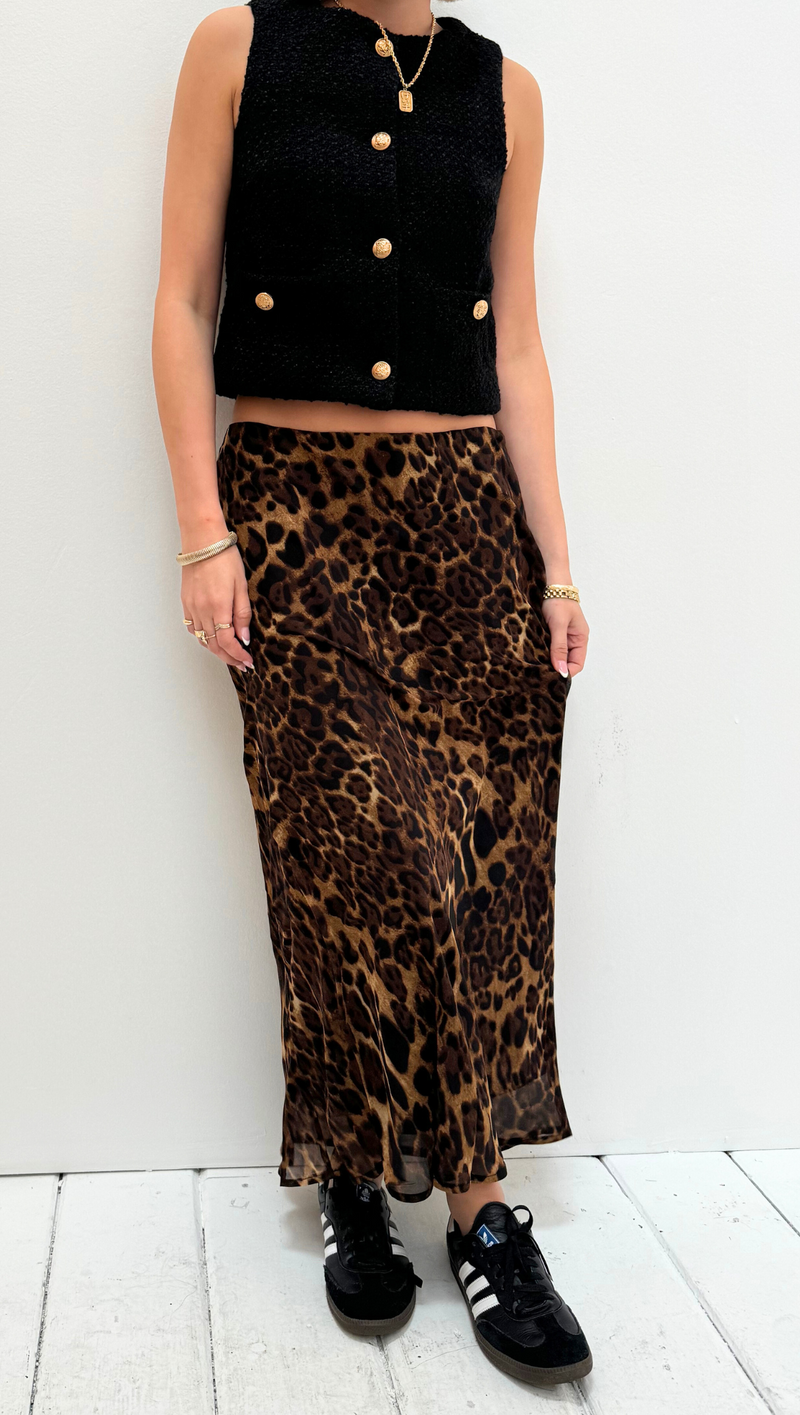 Leah Leopard Maxi Skirt