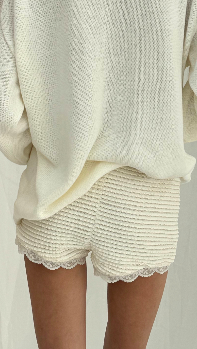 Mae Micro Shorts - Cream