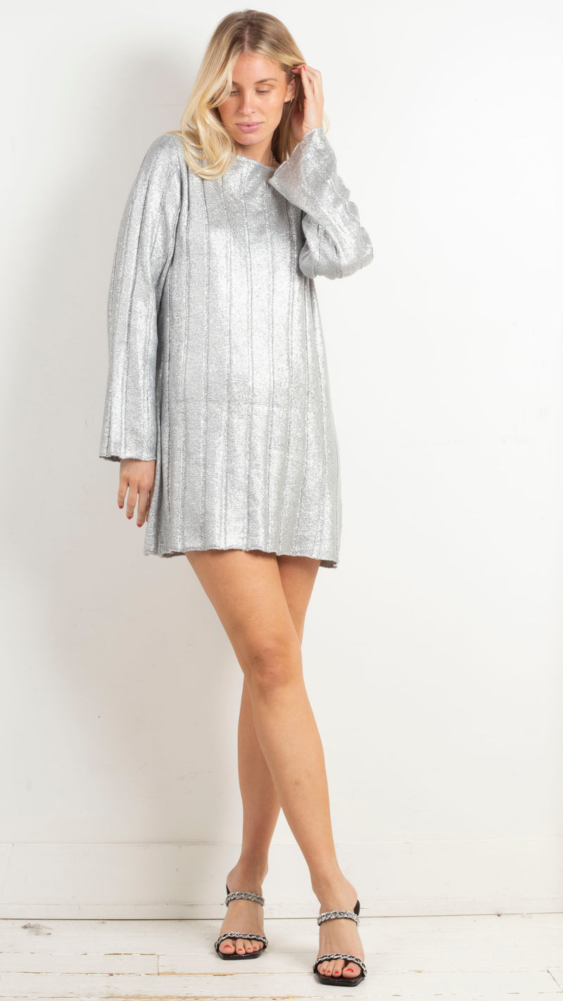 Paloma Knit Dress - Silver