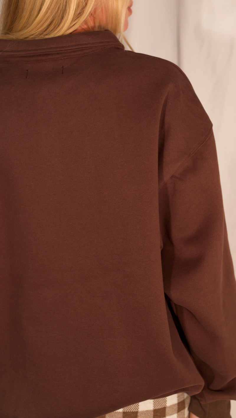 Cosette Polo Sweater - Dark Brown