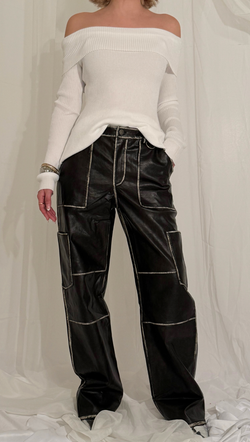 Attila Faux Leather Pants - Vintage Wash