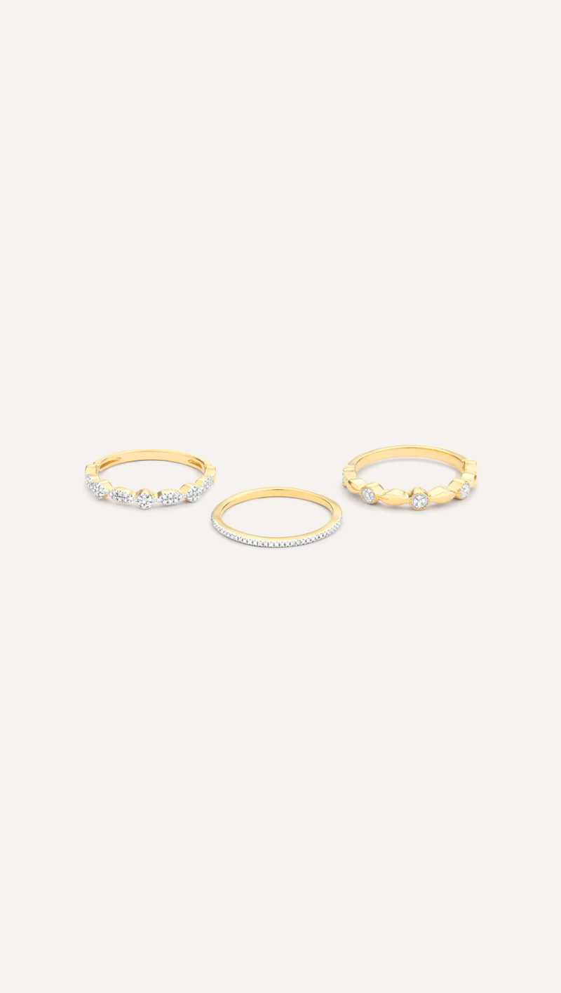 Shiny Three Stackable Ring