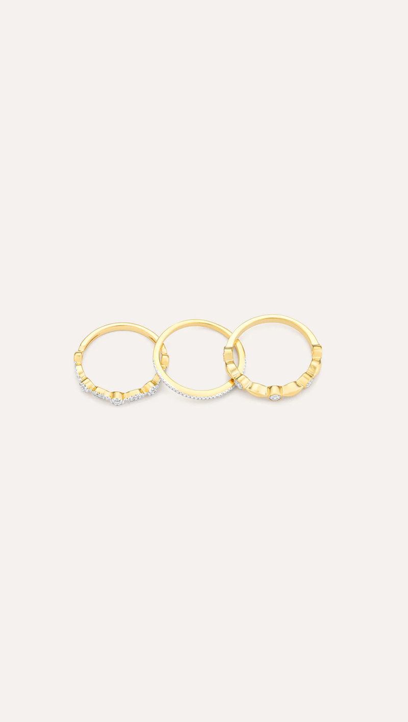 Shiny Three Stackable Ring