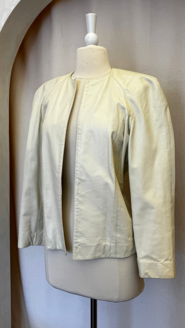 Caruso Minimal Crop Leather Jacket