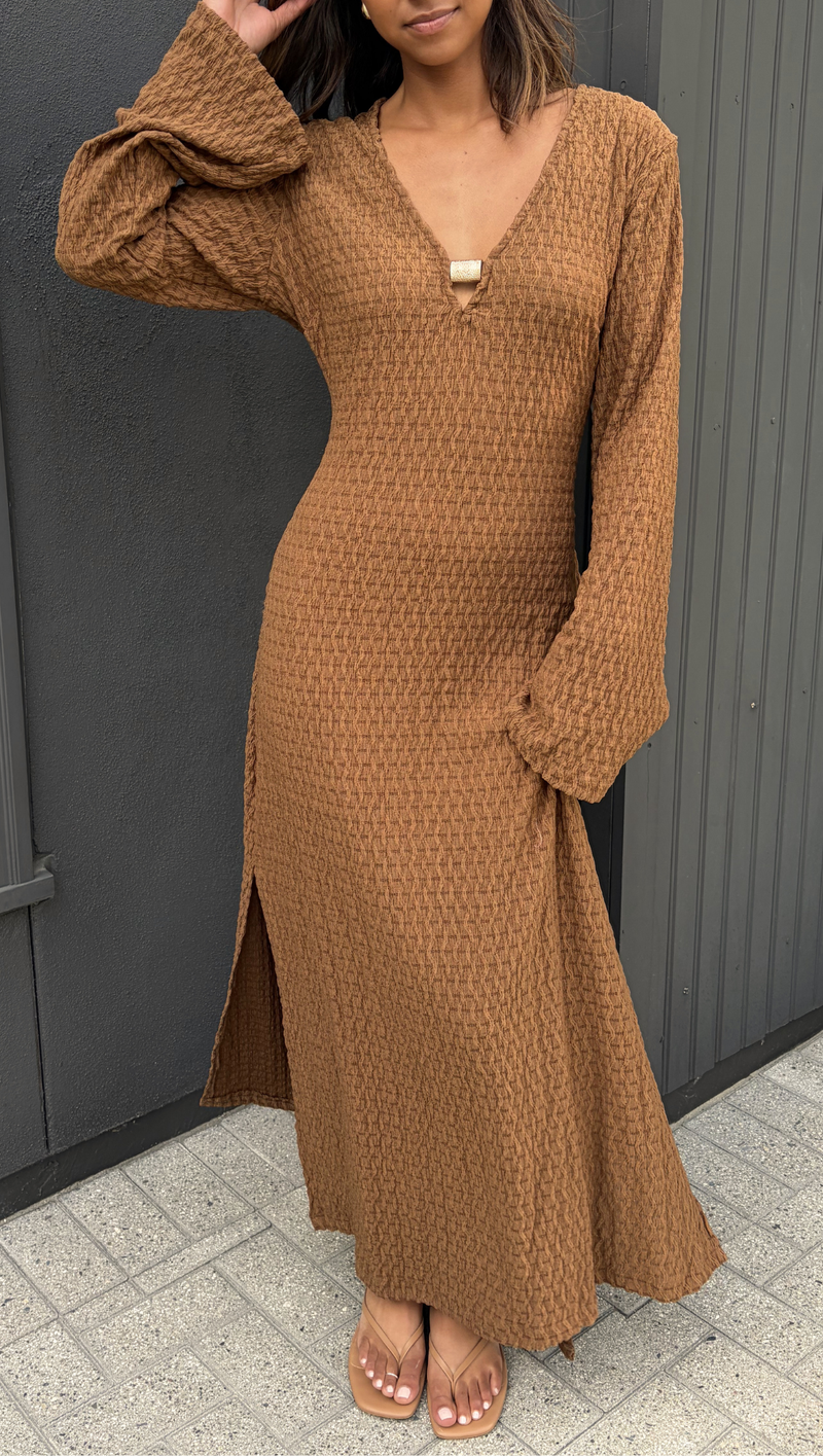 brown crochet maxi dress Chevron Crochet Maxi Dress-SHW2603 #5 Coffee