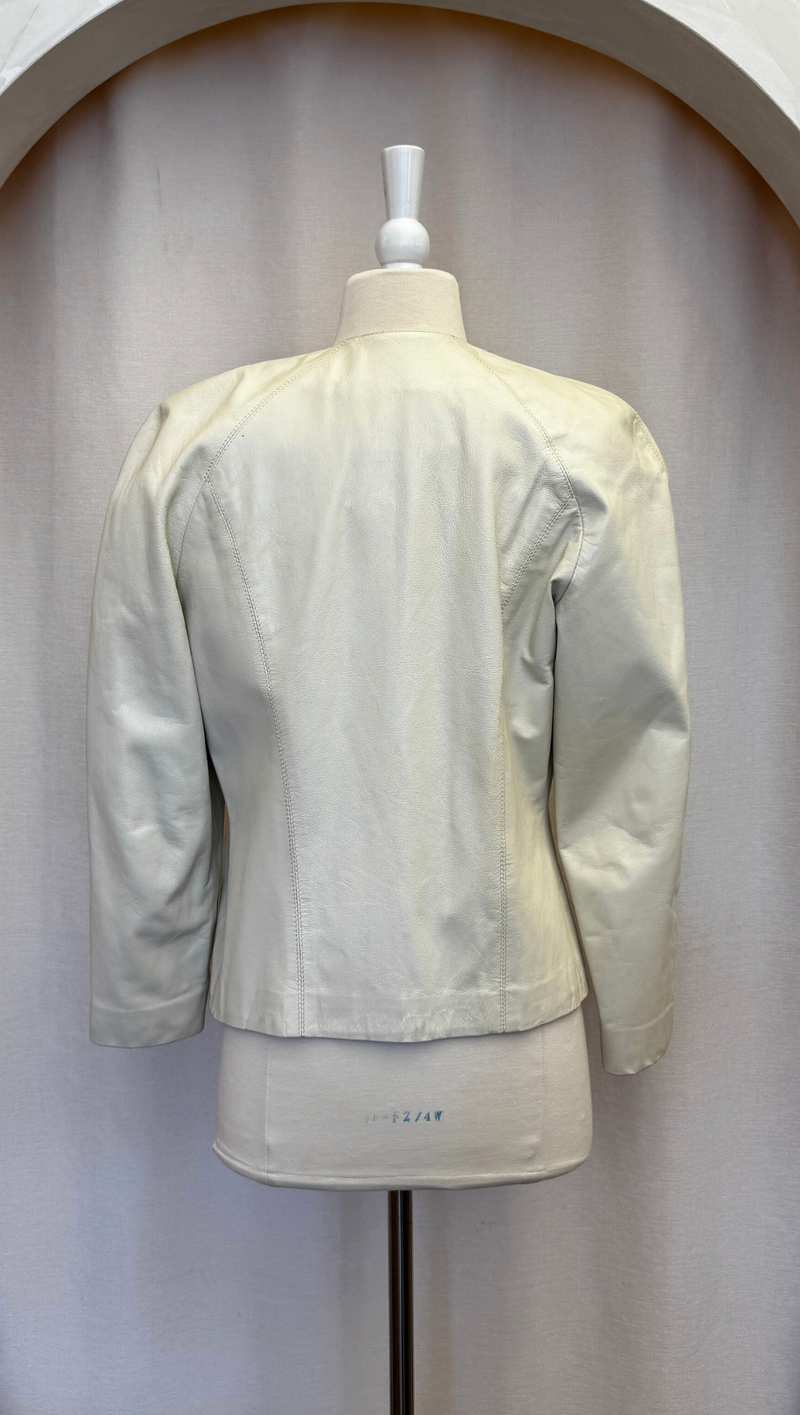 Caruso Minimal Crop Leather Jacket