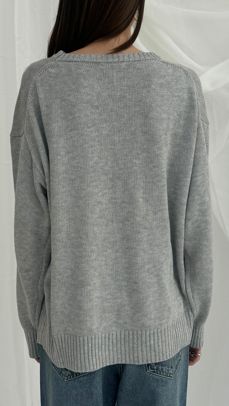 Dylan Crew Neck Sweater - Heather Grey