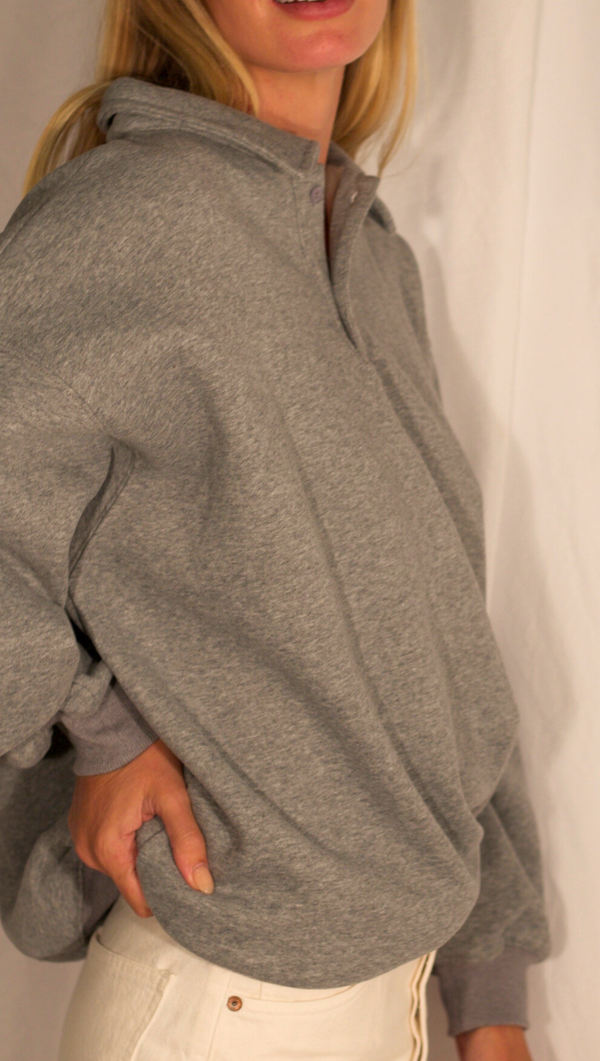 Cosette Polo Sweater - Charcoal