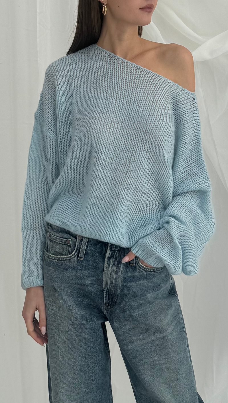 Kai Off The Shoulder Sweater -Sky