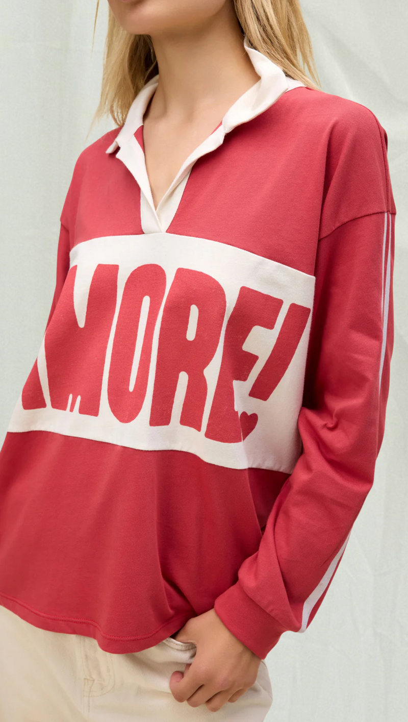 Amore Rugby Long Sleeve - Washed Scarlet