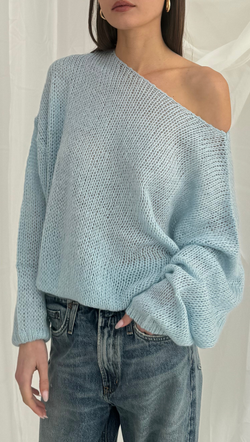 Kai Off The Shoulder Sweater -Sky