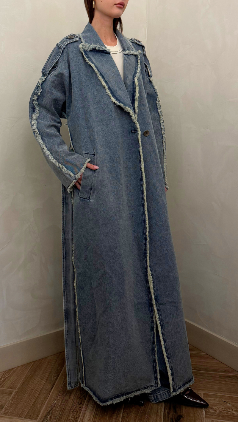 Senses Denim Coat - Distressed Blue