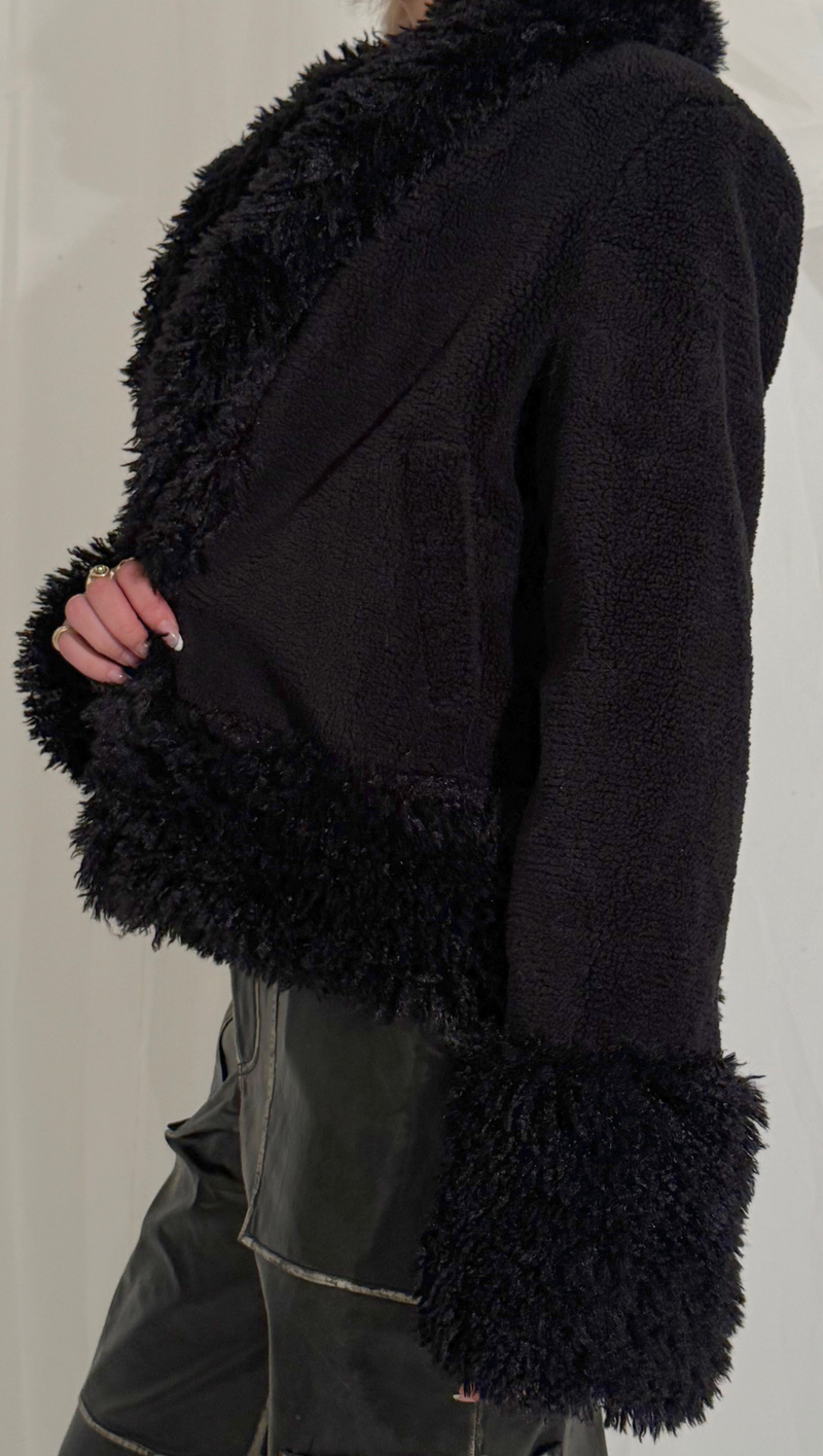 Roma Fur Detail Jacket - Black