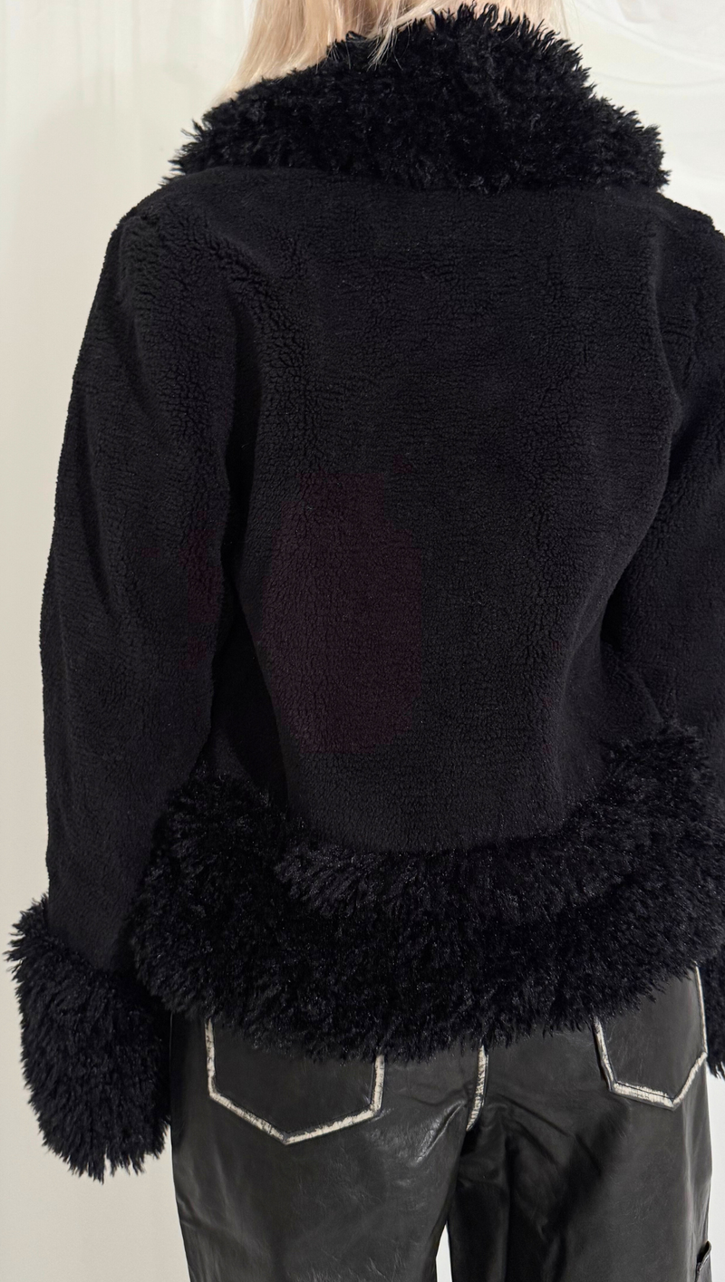 Roma Fur Detail Jacket - Black