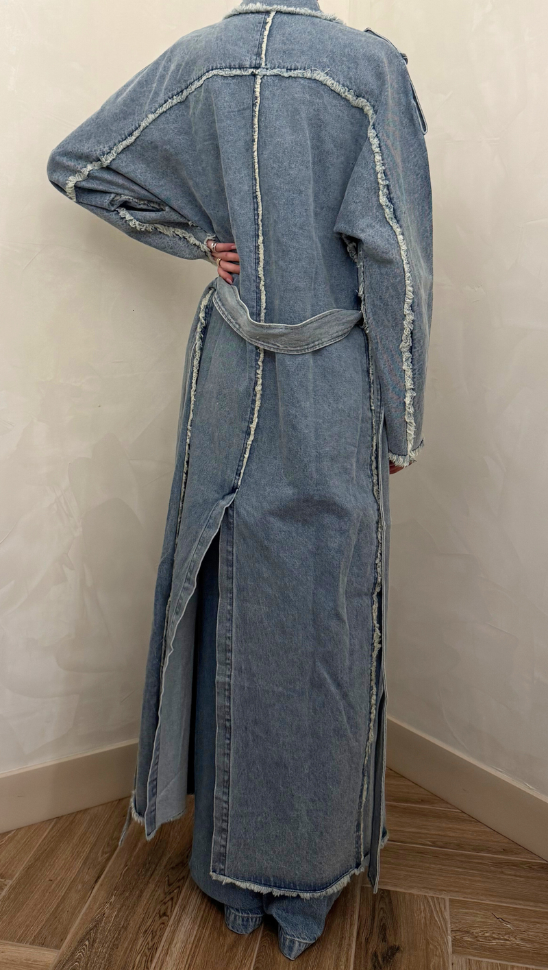 Senses Denim Coat - Distressed Blue