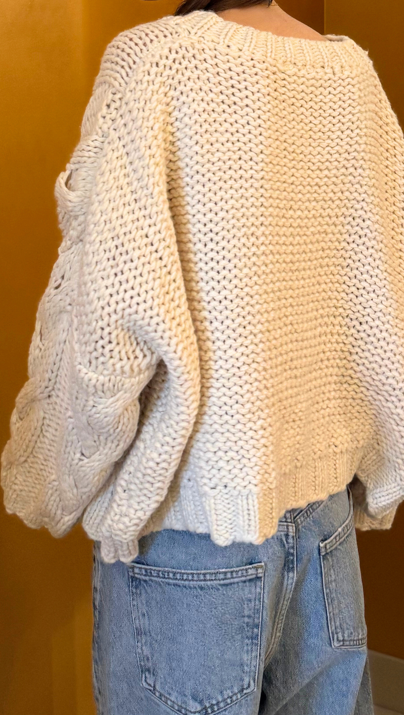 Elise Chunky Knit Sweater - Cream