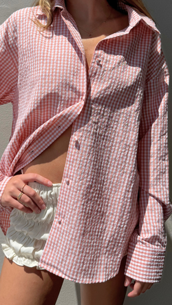 Napa Gingham Button Down -Pink