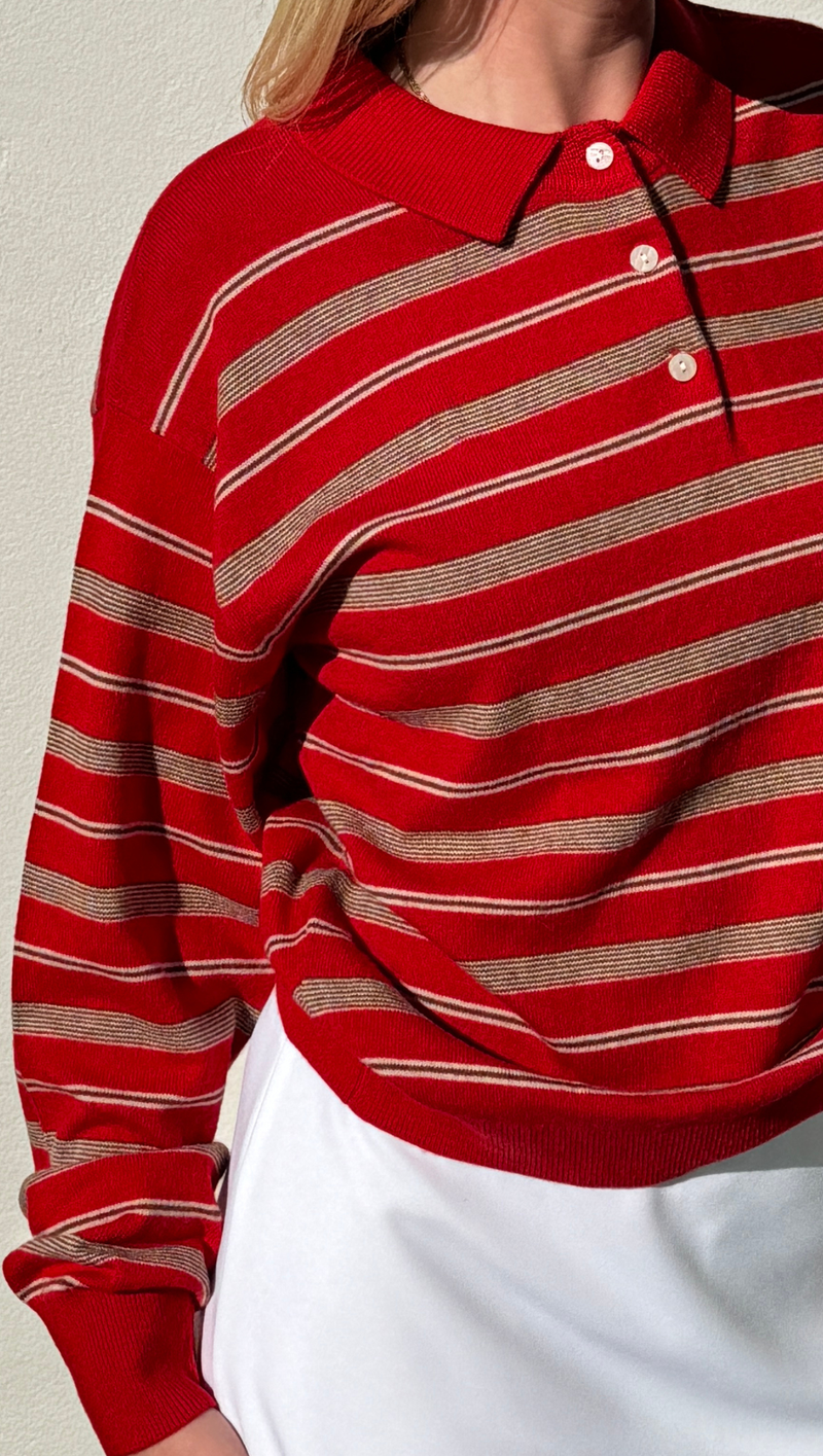 Mel Striped Sweater - Red Stripe