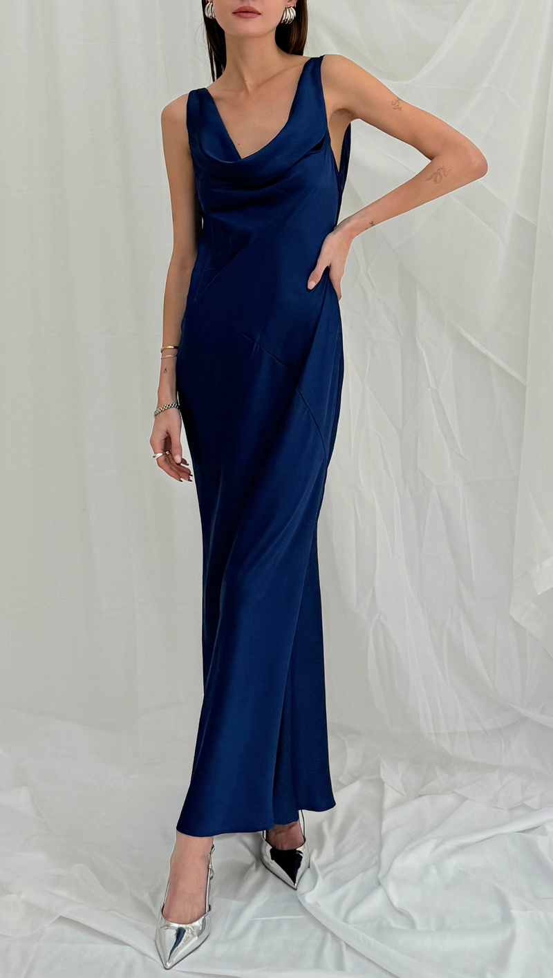 Calliope Low Back Maxi Dress - Midnight