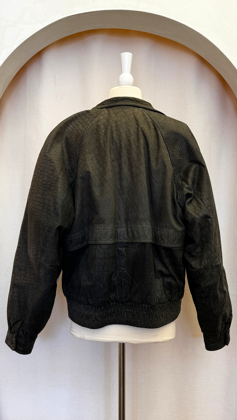 Skins Stamped Python Leather Jacket S/M