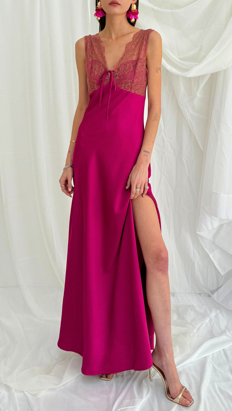 Reign Maxi Dress - Magenta Rose