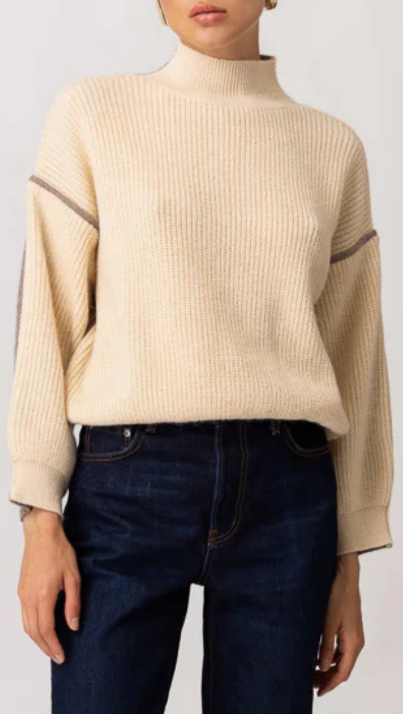 Katy Sweater - Cream and Taupe