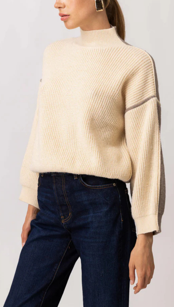 Katy Sweater - Cream and Taupe