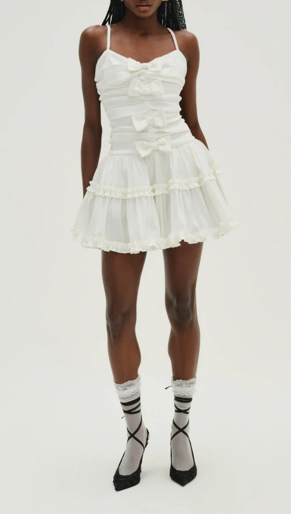 Whipped Cream Taffeta Mini Dress - White