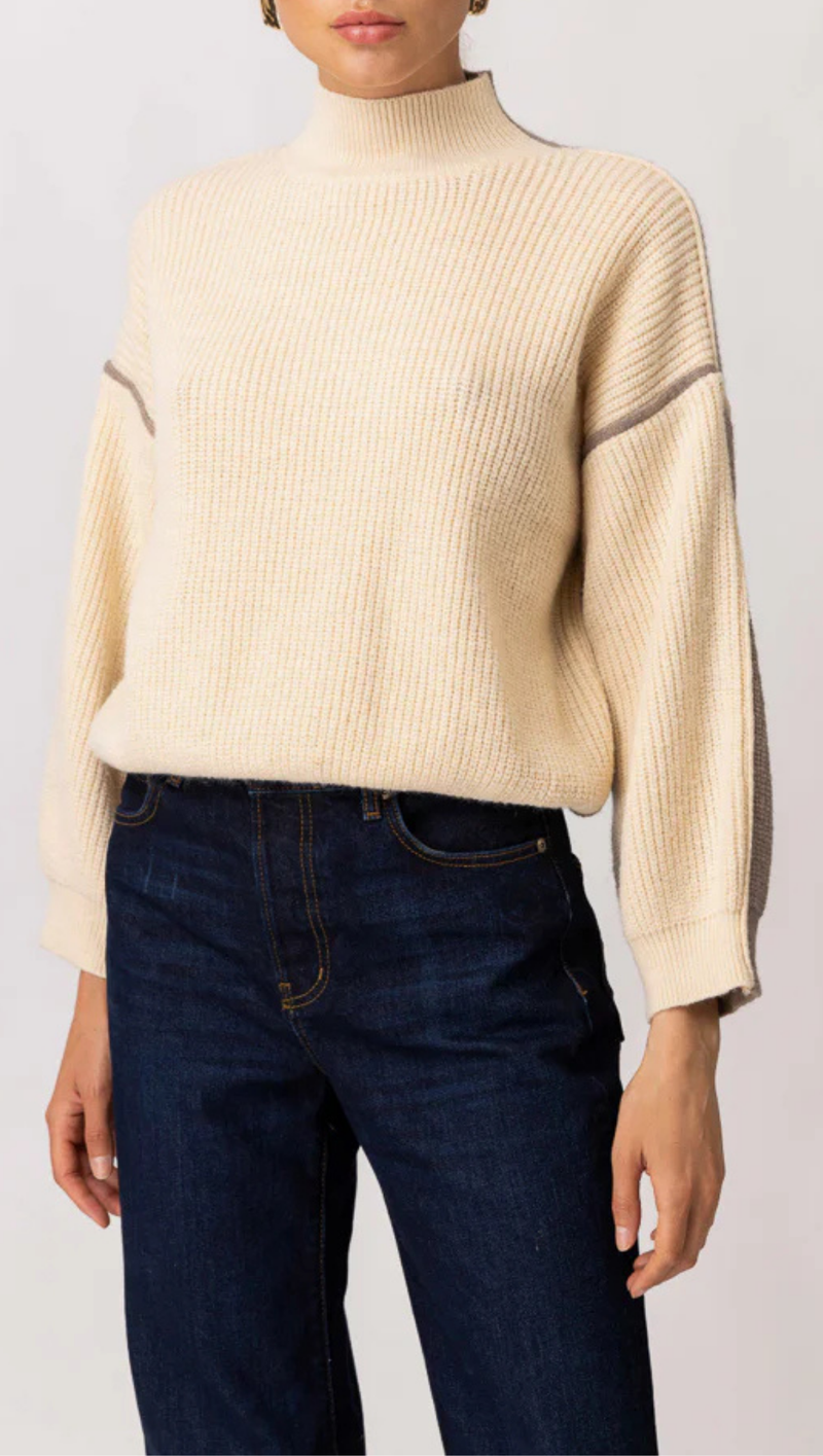 Katy Sweater - Cream and Taupe