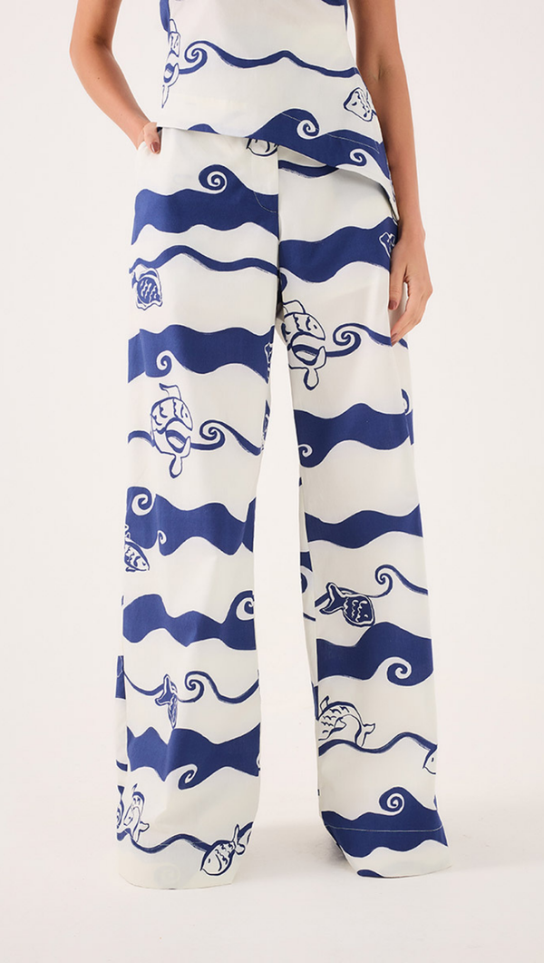 Paint Print Pant - Blue Print