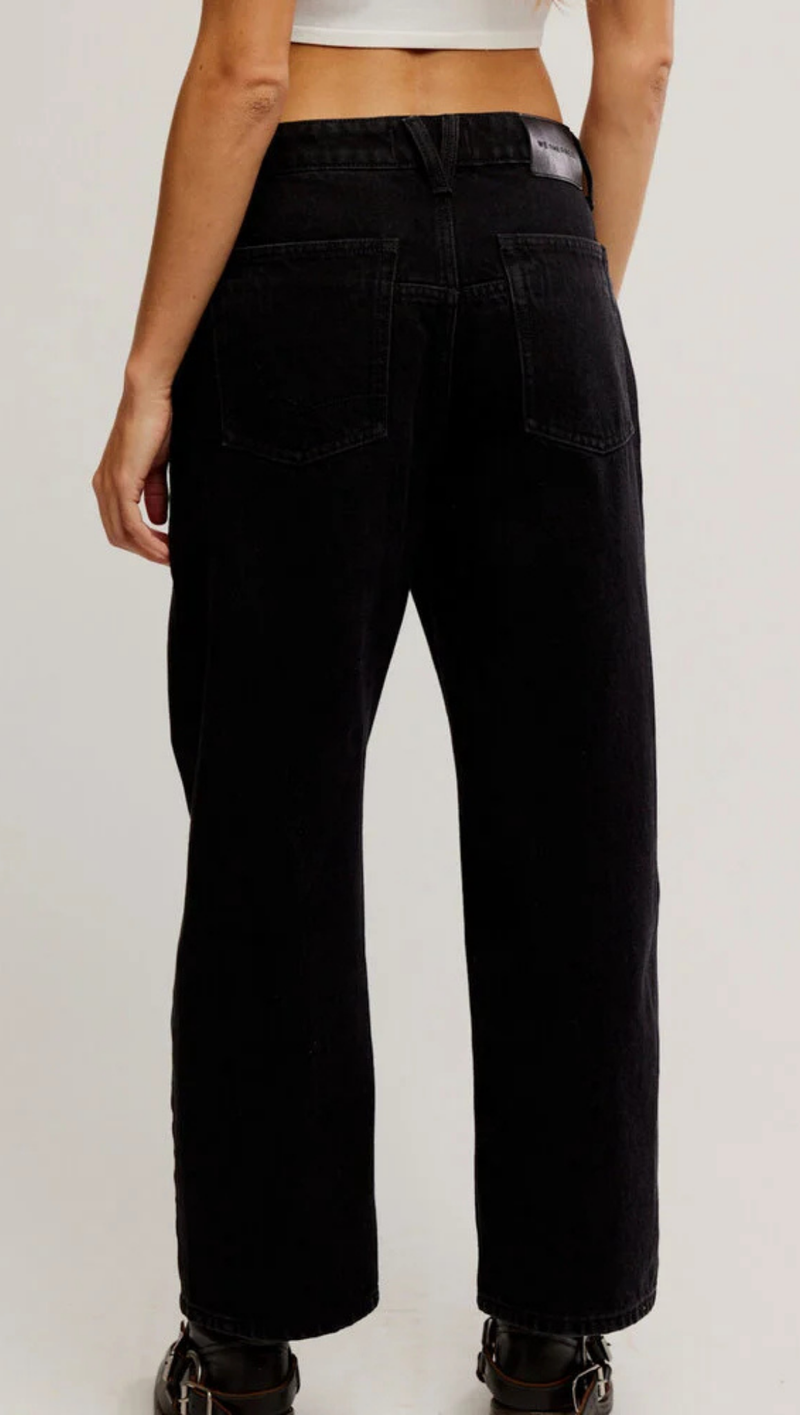 Deep Trance Dropped Boyfriend Jeans - Dark Matter