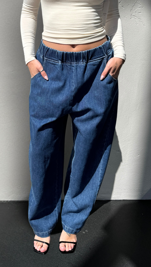 Chelsea Pull On Denim Baggies - Denim – Van De Vort
