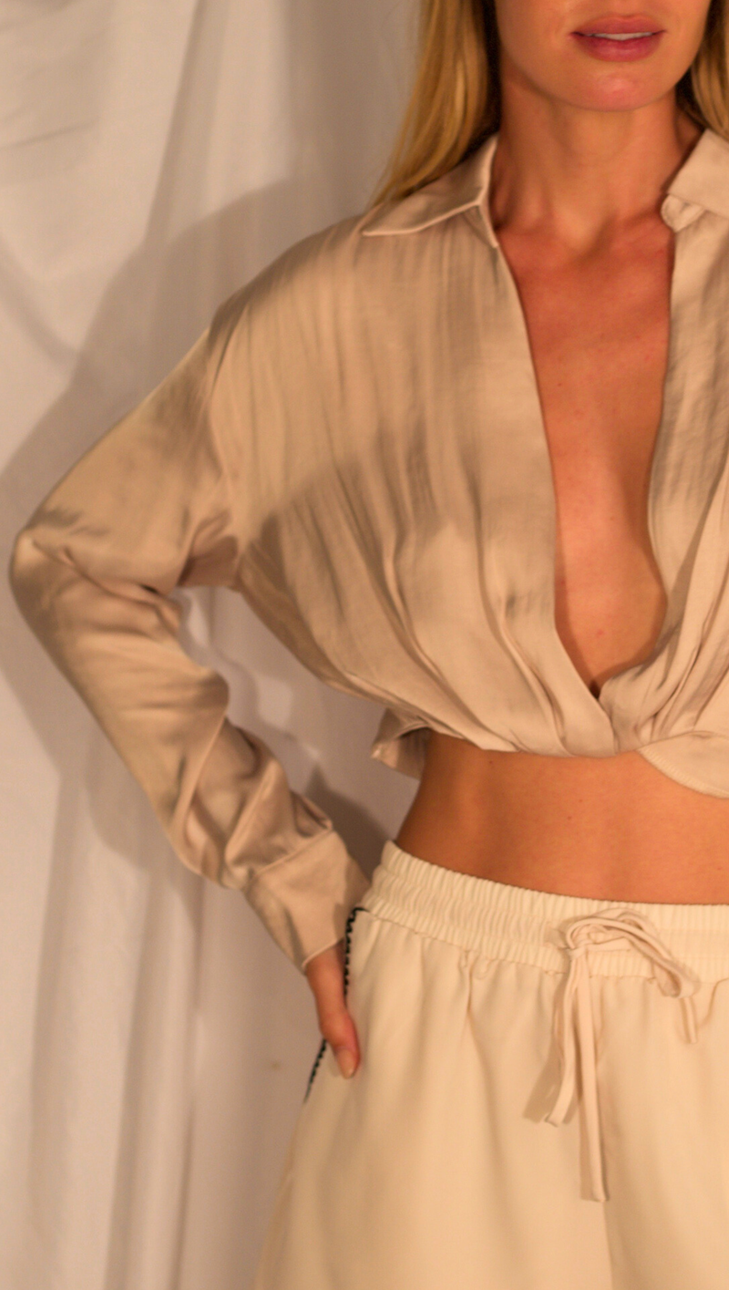 Gisselle Satin Top - Champagne