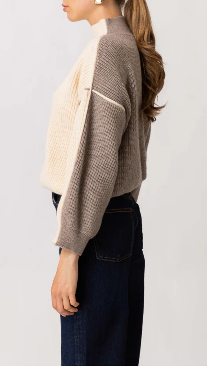 Katy Sweater - Cream and Taupe