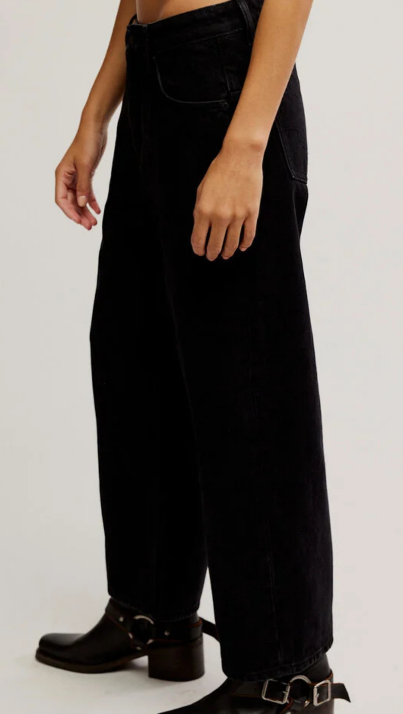 Deep Trance Dropped Boyfriend Jeans - Dark Matter