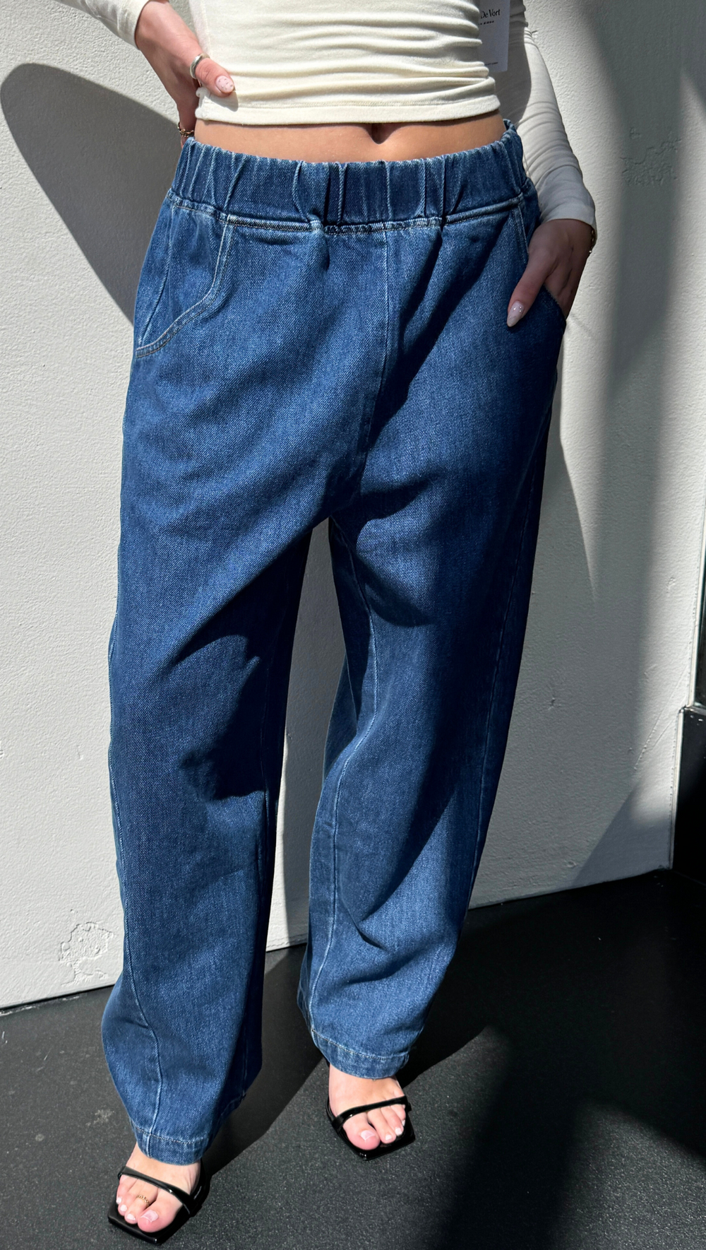 Chelsea Pull On Denim Baggies - Denim – Van De Vort