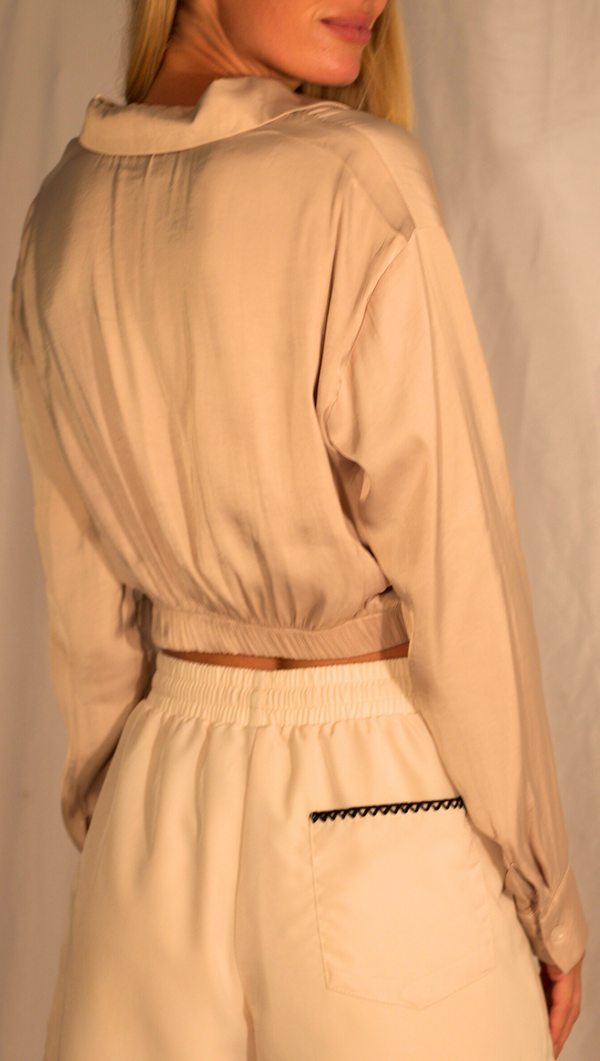 Gisselle Satin Top - Champagne