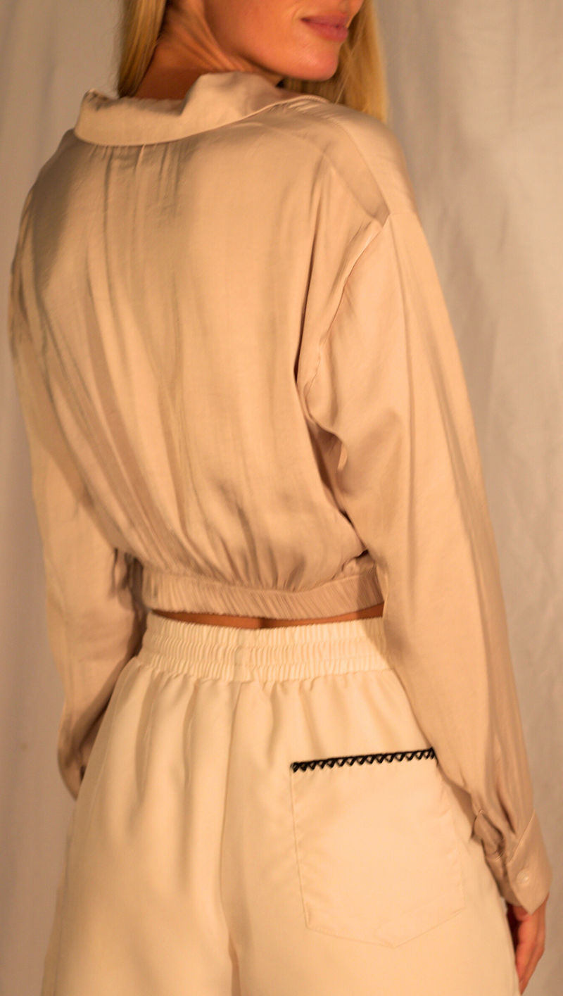 Gisselle Satin Top - Champagne